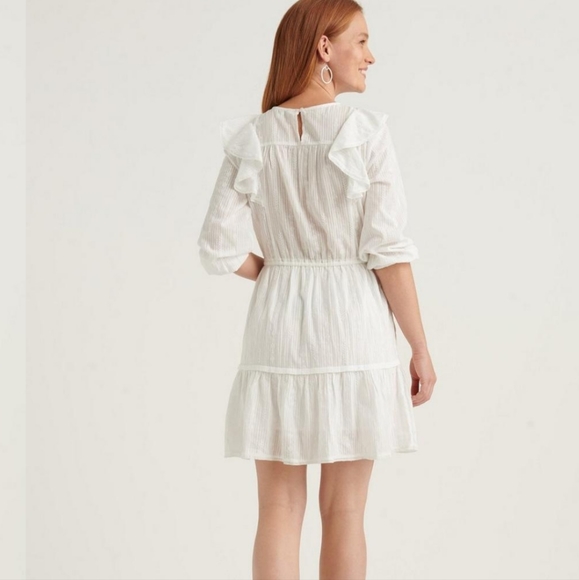 Lucky Brand White Charlie Ruffle Mini Dress - Picture 4 of 11